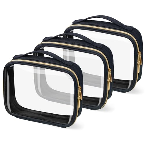 FAYORORY TSA-zugelassene Reise-Kulturbeutel, 2 Stück, transparente Make-up-Taschen mit Griffen, Quart-Größe, transparente Kosmetiktaschen für Reisen, Damen, Herren, Handgepäck, Flughafen, von FAYORORY