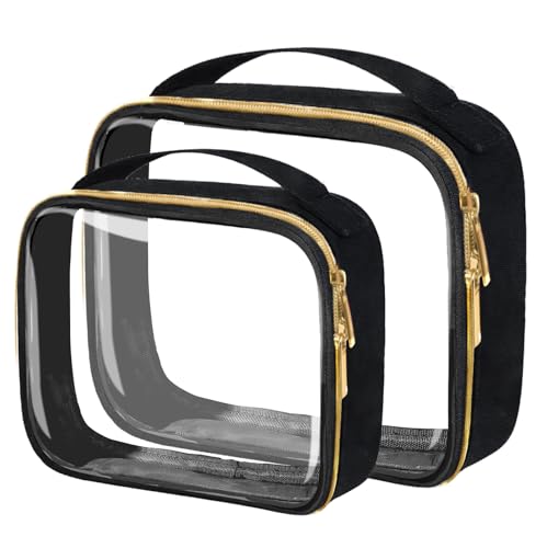 FAYORORY TSA-zugelassene Reise-Kulturbeutel, 2 Stück, transparente Make-up-Taschen mit Griffen, Quart-Größe, transparente Kosmetiktaschen für Reisen, Damen, Herren, Handgepäck, Flughafen, FAYORORY TSA-zugelassene Reise-Kulturbeutel, 2 Stück, transparente Make-up-Taschen mit Griffen, Quart-Größe, transparente Kosmetiktaschen für Reisen, Damen, Herren, Handgepäck, Flughafen, von FAYORORY