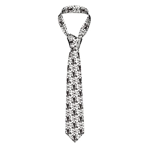 FAYXTIN Heavy Rock Music Punk Totenkopf Vintage Herren Mode Seide Krawatten Einzigartiges Geschenk Freizeit Krawatten, Schwarz , Einheitsgröße von FAYXTIN