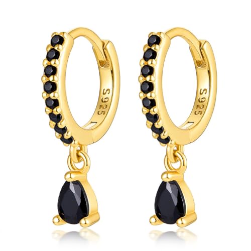 Ohrringe Gold Hängend Goldene Ohrringe Damen 1 Pair Ohrringe Schwarz Hängend Wassertropfen Hypoallergic Ohrringe Schwarz für Damen Mädchen 12mm Ohrringe Gold Hängend Goldene Ohrringe Damen 1 Pair Ohrringe Schwarz Hängend Wassertropfen Hypoallergic Ohrringe Schwarz für Damen Mädchen 12mm von FAZKAR