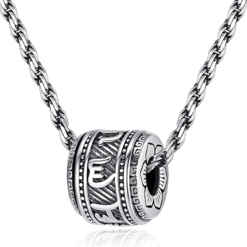 FAZOVIN Tibetisch-buddhistisches Mantra Om Mani Padme Hum/Pixiu Halskette für Männer Frauen mit Gebetsrad Schutzpatron Saint Amulett Halskette, Edelstahl, Kein Edelstein FAZOVIN Tibetisch-buddhistisches Mantra Om Mani Padme Hum/Pixiu Halskette für Männer Frauen mit Gebetsrad Schutzpatron Saint Amulett Halskette, Edelstahl, Kein Edelstein von FAZOVIN