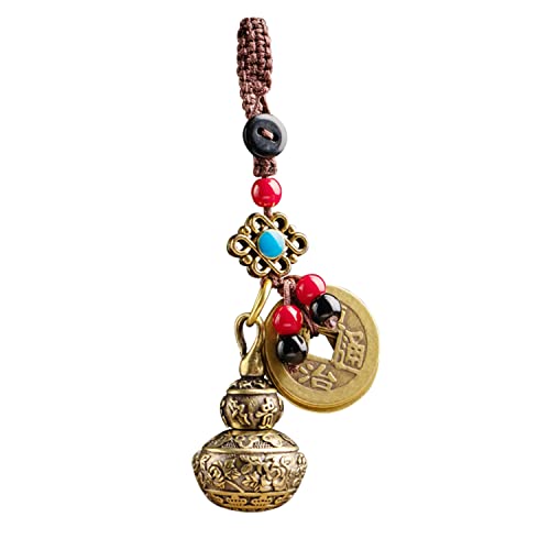 FAZOVIN Vintage Messing Wu Lou/Buddha Statue Lucky Schlüsselanhänger mit 5 chinesischen Feng Shui Münzen Reichtum und Glück Charm Quaste Messing Medium FAZOVIN Vintage Messing Wu Lou/Buddha Statue Lucky Schlüsselanhänger mit 5 chinesischen Feng Shui Münzen Reichtum und Glück Charm Quaste Messing Medium von FAZOVIN
