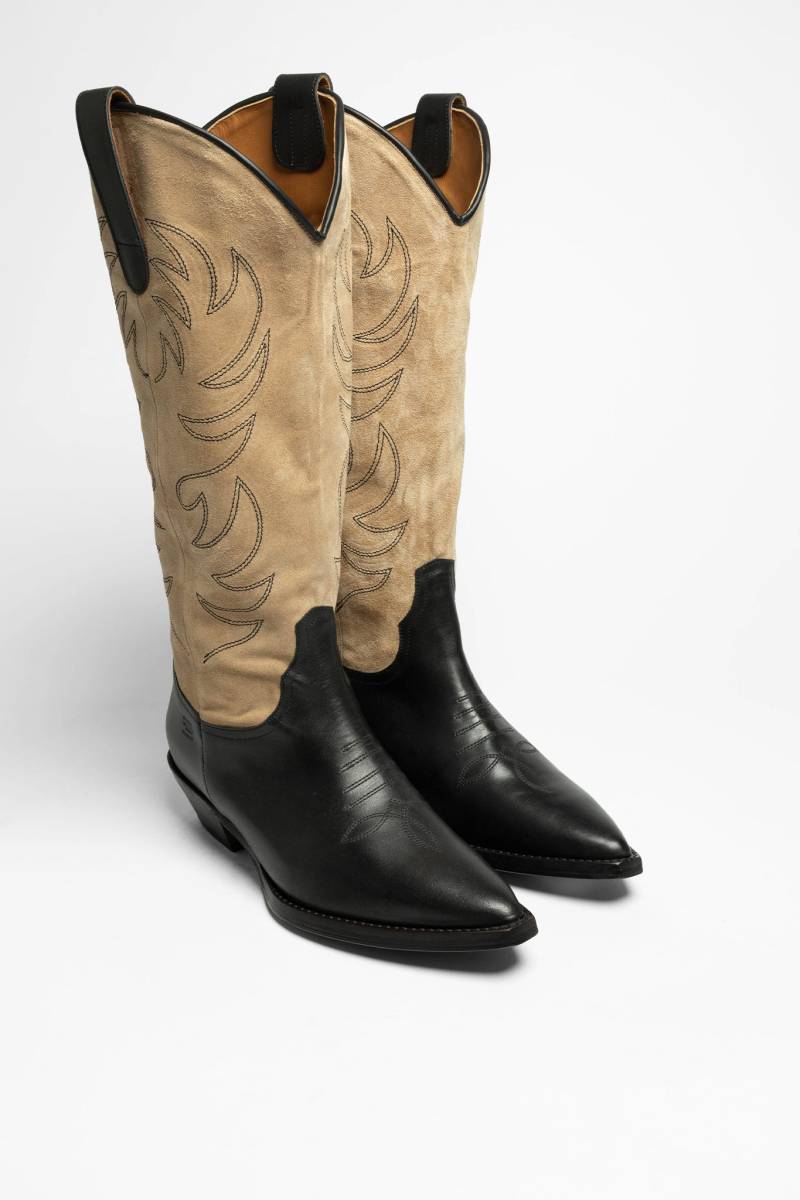 FB Fashion Boots ALICIA Damen Schwarz Beige von FB Fashion Boots