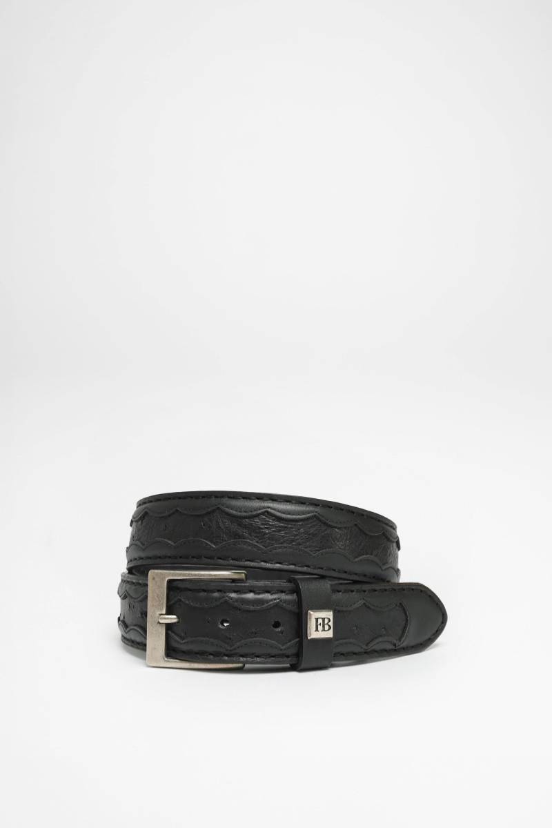 FB Fashion Boots FG0815 Ledergürtel Schwarz - Avestruz von FB Fashion Boots