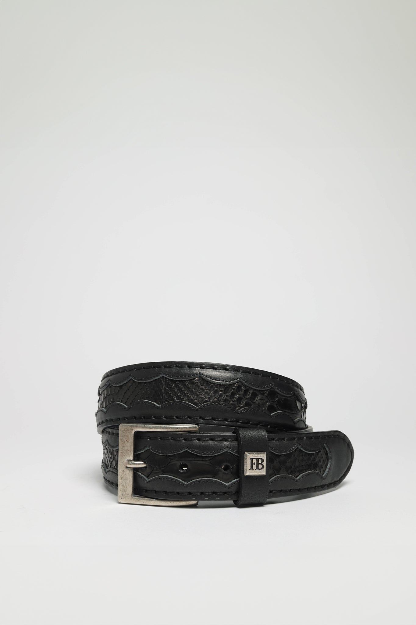 FB Fashion Boots FG0815 Schwarz Ledergürtel - Phyton von FB Fashion Boots