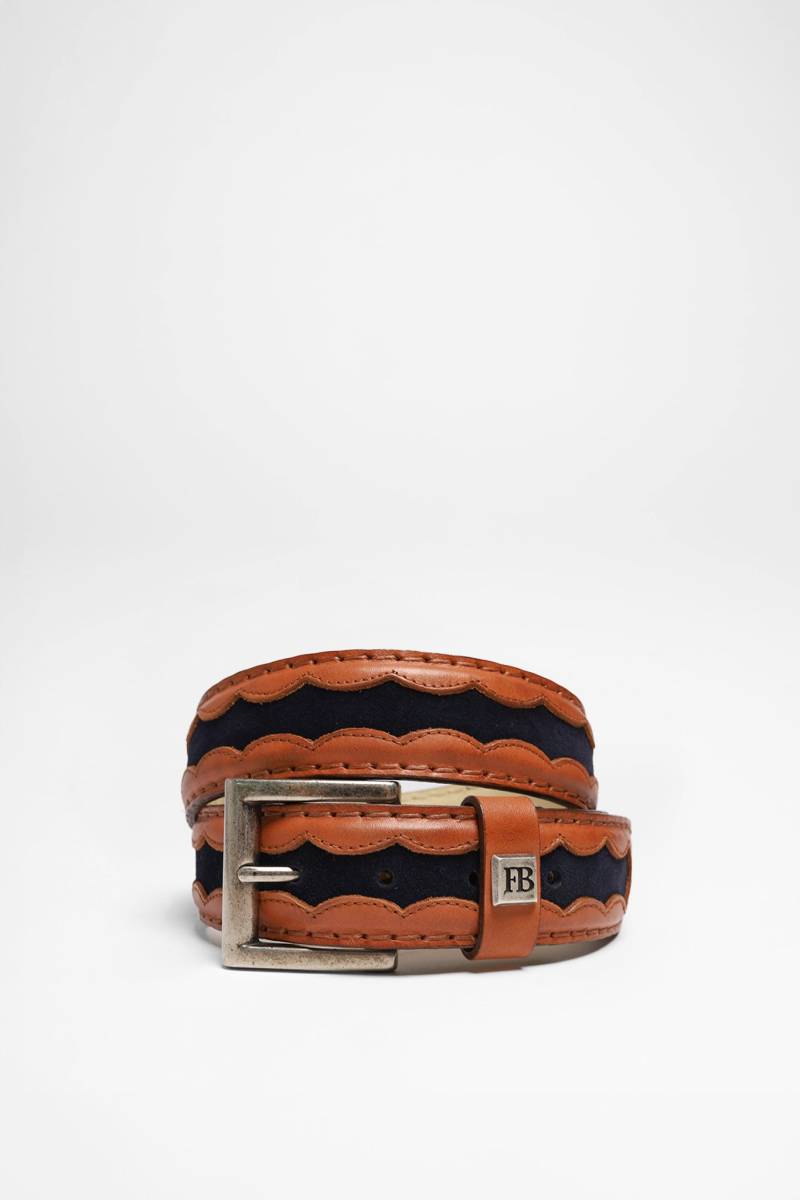 FB Fashion Boots FG0817 Braun Blau Ledergürtel von FB Fashion Boots