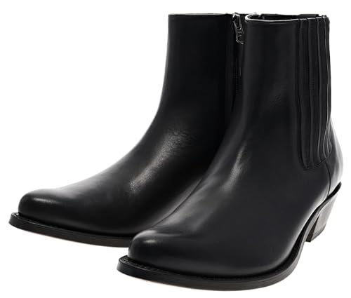 FB Fashion Boots Herren Cowboystiefelette PACITO Black Lederstiefelette Westernstiefelette Schwarz 41 EU von FB Fashion Boots