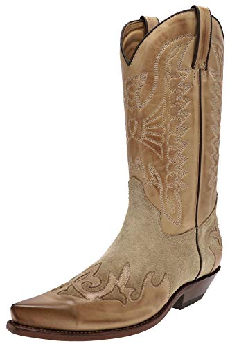 FB Fashion Boots Unisex Cowboy Stiefel Carlos Cuero Beige Westernstiefel Lederstiefel Braun 39 EU von FB Fashion Boots