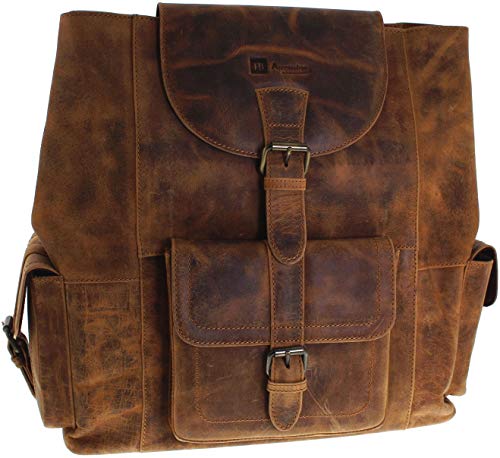 Fashion Boots Unisex Tasche FB Bags 1213 Backbag Red Lederrucksack Braun von FB Fashion Boots