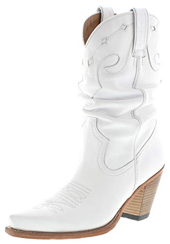 Mayura Boots Damen Cowboy Stiefel 1952 Westernstiefel Lederstiefel Weiss 41 EU von FB Fashion Boots