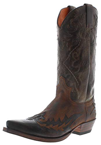 Sendra Boots Herren Cowboy Stiefel 9669 Westerntstiefel Lederstiefel Herrenstiefel Braun 44 EU von FB Fashion Boots
