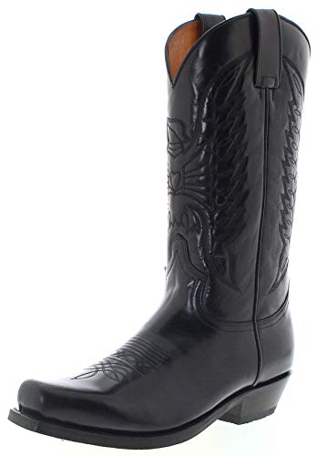 Sendra Boots Unisex Cowboy Stiefel 2073-58 Lederstiefel Westernstiefel Schwarz 44 EU von FB Fashion Boots