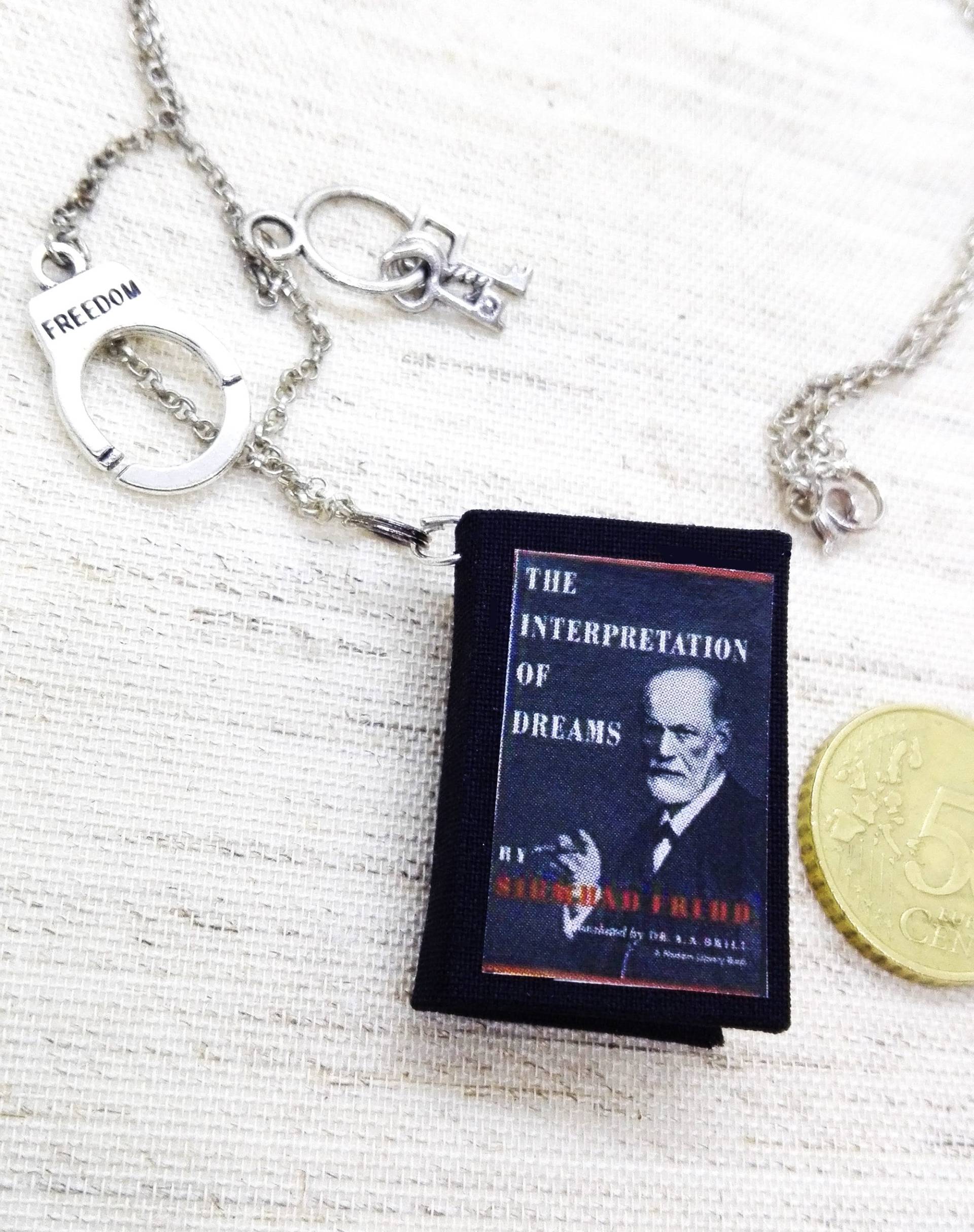 Sigmund Freud Es Buch Interpretation Der Träume Halskette, Lange Halskette Papierschmuck Anhänger, Handgebunden von FBBookbinding