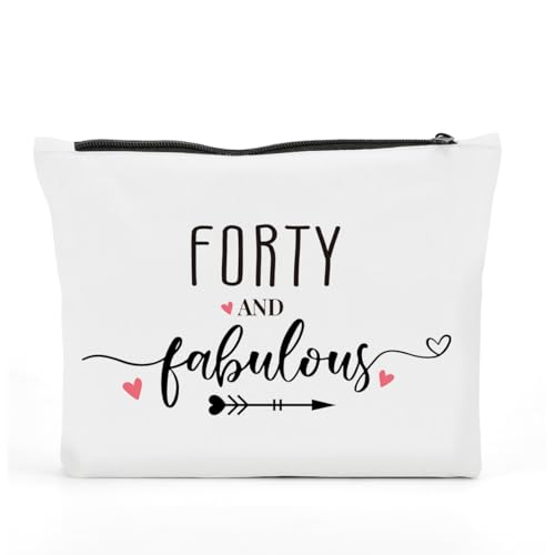 FBCCZEY Lustige Geburtstagsgeschenke für Frauen, Make-up-Tasche, Happy Anniversary Birthday Party Dekorationen Make-up Tasche, Geburtstagsgeschenke für Frauen Kosmetiktasche, Forty2, 10*7.5*2 inch von FBCCZEY