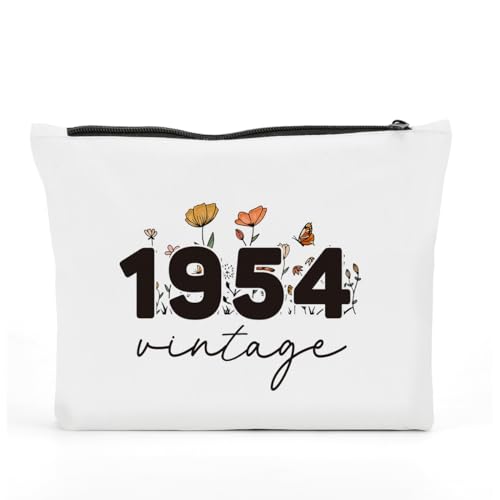 FBCCZEY Lustige Geburtstagsgeschenke für Frauen, Vintage-Make-up-Tasche, Happy Anniversary Birthday Party Dekorationen, Make-up-Tasche, Geburtstagsgeschenke für Frauen Kosmetiktasche, 1954C, 10*7.5*2 von FBCCZEY