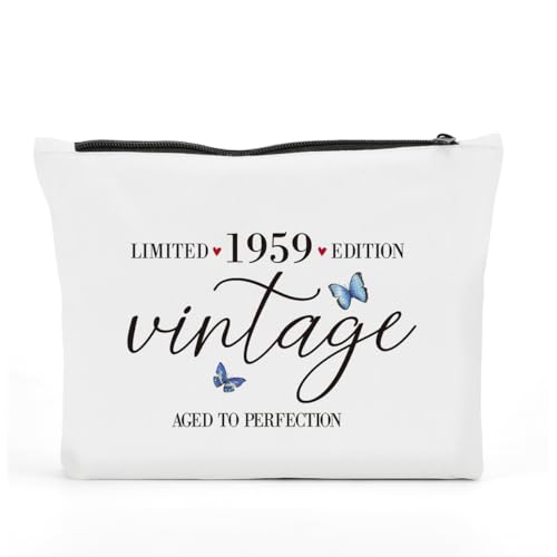 FBCCZEY Lustige Geburtstagsgeschenke für Frauen, Vintage-Make-up-Tasche, Happy Anniversary Birthday Party Dekorationen, Make-up-Tasche, Geburtstagsgeschenke für Frauen Kosmetiktasche, 1959 g, 10*7.5*2 von FBCCZEY