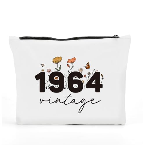 FBCCZEY Lustige Geburtstagsgeschenke für Frauen, Vintage-Make-up-Tasche, Happy Anniversary Birthday Party Dekorationen, Make-up-Tasche, Geburtstagsgeschenke für Frauen Kosmetiktasche, 1964C, 10*7.5*2 von FBCCZEY