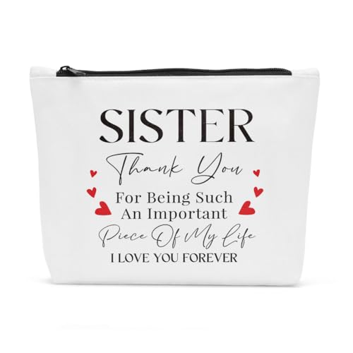 FBCCZEY Make-up-Tasche zum Muttertag, Geburtstag, Muttertag, Geburtstag, Geschenkideen, Make-up-Tasche für Damen und Herren, Sister1, 10*7.5*2 inch von FBCCZEY