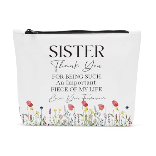 FBCCZEY Make-up-Tasche zum Muttertag, Geburtstag, Muttertag, Geburtstag, Geschenkideen, Make-up-Tasche für Damen und Herren, Sister2, 10*7.5*2 inch von FBCCZEY