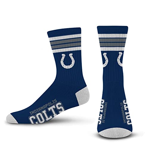 Bare Feet NFL Deuce Crew Herrensocken, 4 Streifen, Herren, 504, Indianapolis Colts, Large (10-13) von For Bare Feet