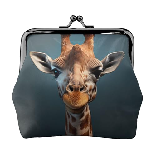 Clevere Geldbörse mit Giraffen-Druck für Damen, kompakt, Kussschloss, Münztasche, Reißverschluss, Reisen, Einkaufen, Geschenk von FBGHHTY