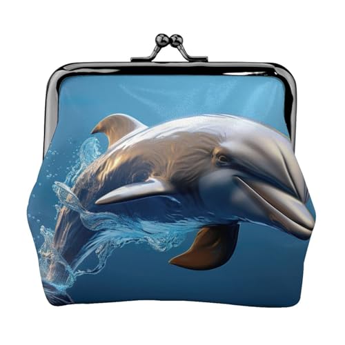 Einzigartige 3D-Tier-Delfin-Druck-Münzgeldbörse für Damen, kompakte Münztasche mit Kussverschluss, Reißverschluss, Reisen, Einkaufen, Geschenk Einzigartige 3D-Tier-Delfin-Druck-Münzgeldbörse für Damen, kompakte Münztasche mit Kussverschluss, Reißverschluss, Reisen, Einkaufen, Geschenk von FBGHHTY
