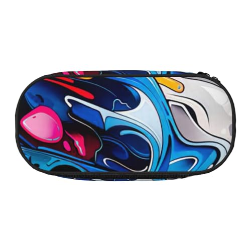 FBGHHTY Vielseitiges Federmäppchen mit Graffiti-Zeichnung, großes Fassungsvermögen, für Schule, Studenten, Teenager, Reisende, den täglichen Gebrauch von FBGHHTY