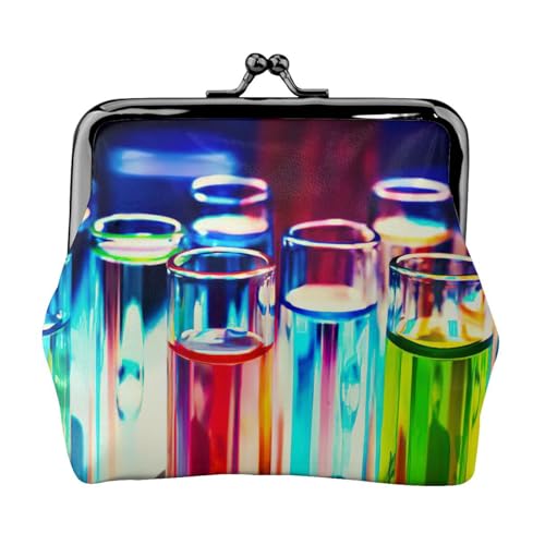 Münzbörse mit Chemie-Reagenzglas-Druck, für Damen, kompakt, Kussschloss, Münztasche, Reißverschluss, Reisen, Einkaufen, Geschenk von FBGHHTY