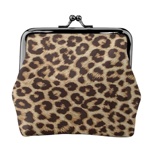 Münzbörse mit Leopardenmuster für Damen, kompakt, Kussschloss, Münztasche, Reißverschluss, Reisen, Einkaufen, Geschenk von FBGHHTY