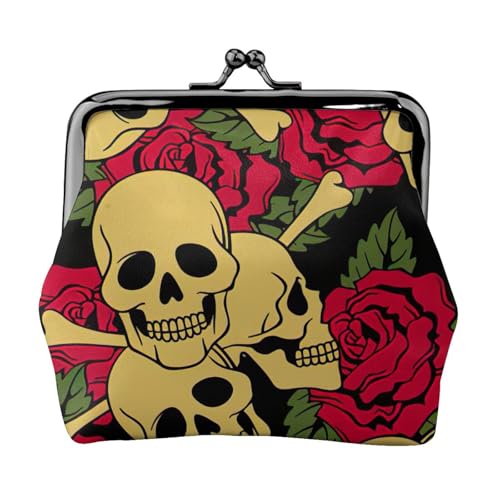 Münzbörse mit Rosen- und Totenkopf-Aufdruck, kompakt, Kussschloss, Münztasche, Reißverschluss, Reisen, Einkaufen, Geschenk Münzbörse mit Rosen- und Totenkopf-Aufdruck, kompakt, Kussschloss, Münztasche, Reißverschluss, Reisen, Einkaufen, Geschenk von FBGHHTY