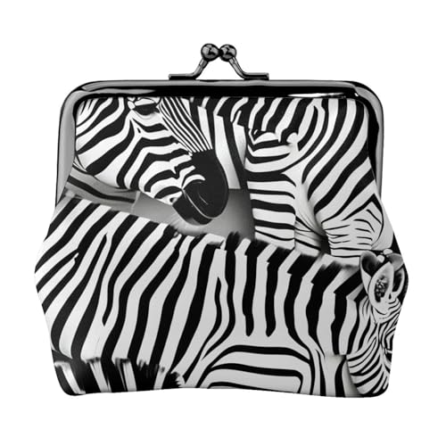Münzbörse mit Zebramuster für Damen, kompakt, Kussschloss, Münztasche, Reißverschluss, Reisen, Einkaufen, Geschenk von FBGHHTY