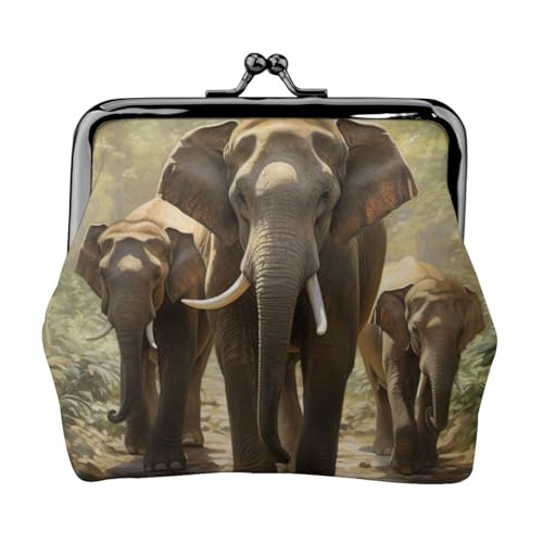 Münzbörse mit asiatischem Elefanten-Aufdruck, kompakt, Kussschloss, Münzbeutel, Reißverschluss, Reisen, Einkaufen, Geschenk von FBGHHTY