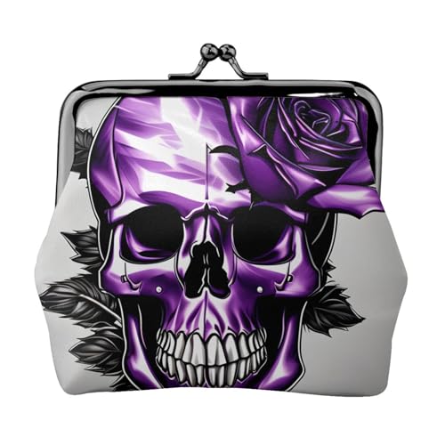 Münzbörse mit lila Rose und Totenkopf-Aufdruck, kompakt, Kussschloss, Münztasche, Reißverschluss, Reisen, Einkaufen, Geschenk Münzbörse mit lila Rose und Totenkopf-Aufdruck, kompakt, Kussschloss, Münztasche, Reißverschluss, Reisen, Einkaufen, Geschenk von FBGHHTY