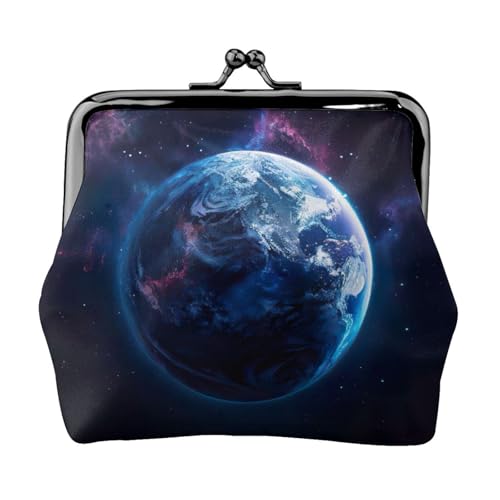 Universe Planet Print Coin Purse for Women Compact Kiss Lock Coin Pouch Zipper Travel Shopping Gifting von FBGHHTY