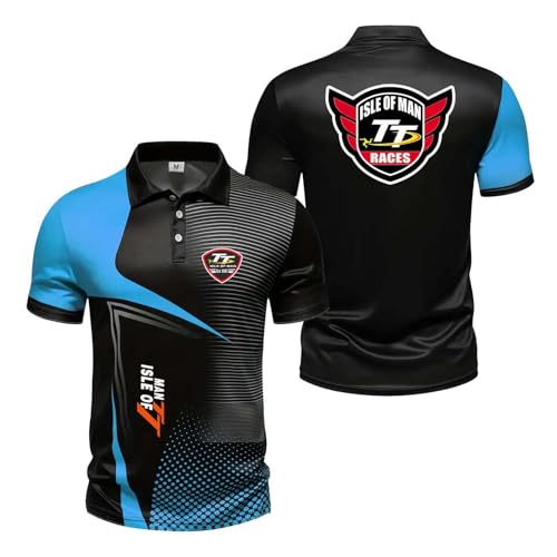 Herren 3D-Poloshirts Fitness- Und Fitnessstudio-Bekleidung Für I.s.l.e of M.a.n T..T Komfortables T-Shirt Mit Print Knöpfe Halbe Ärmel Weiches T-Shirt-LanS||3X_l von FBWZSAG