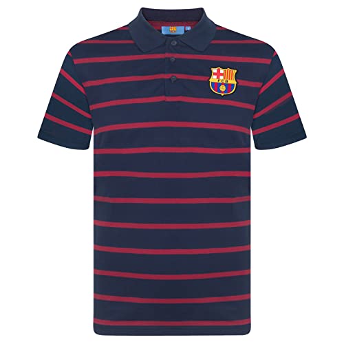 FC Barcelona - Herren Polo-Shirt mit Streifen - Offizielles Merchandise - Geschenk für Fußballfans - Dunkelblau - L von FC Barcelona