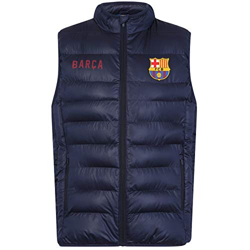 FC Barcelona - Herren Steppweste - Offizielles Merchandise - Fangeschenk - Dunkelblau mit Reißverschluss - XXL von FC Barcelona