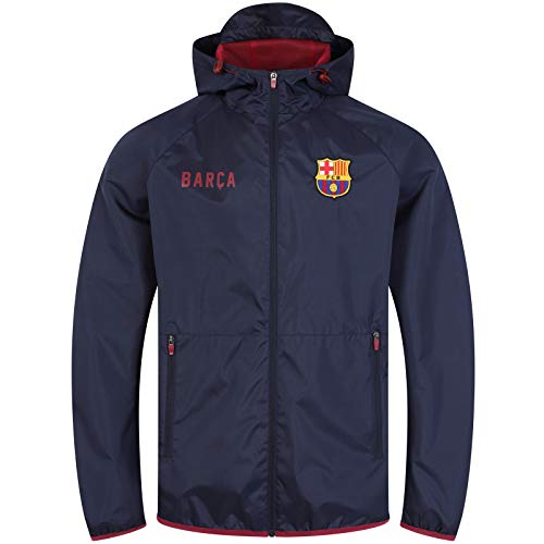 FC Barcelona - Herren Wind- und Regenjacke - Offizielles Merchandise - Dunkelblau - Kapuze mit Schirm - S von FC Barcelona