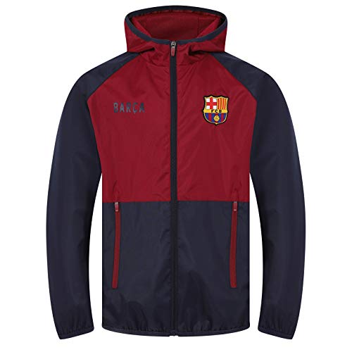 FC Barcelona - Herren Wind- und Regenjacke - Offizielles Merchandise - Dunkelblau & Rot - L von FC Barcelona