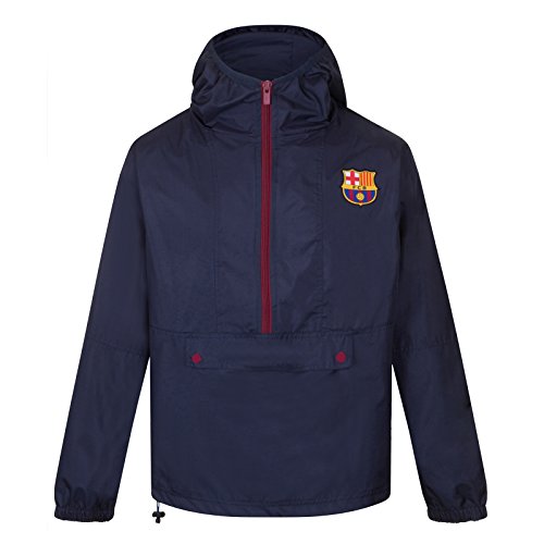 FC Barcelona - Herren Wind- und Regenjacke - Offizielles Merchandise - Geschenk für Fußballfans - Dunkelblau/Halber Reißverschluss - 3XL von FC Barcelona