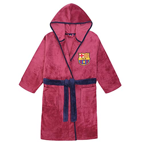 FC Barcelona - Jungen Fleece-Bademantel mit Kapuze - Offizielles Merchandise - Rot - 11-12 Jahre von FC Barcelona