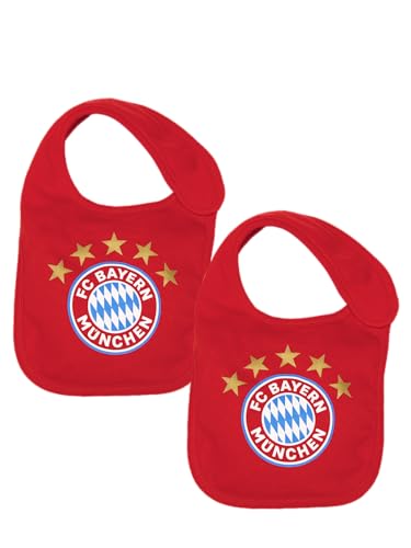 FC Bayern München Baby Lätzchen 2er Set - 5 Sterne - rot Babylätzchen FCB von FC Bayern München