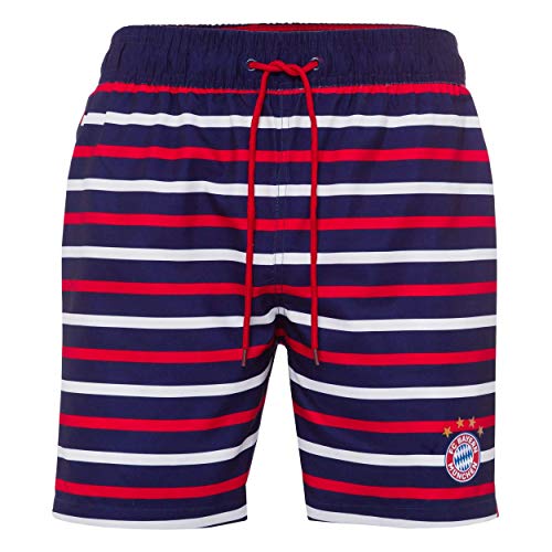 FC Bayern München Badeshort gestreift Kids/Erwachsene/Kinder - Farbe: rot/Navy/weiß (S) von FC Bayern München