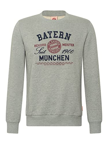 FC Bayern München Herren Sweatshirt Rekordmeister grau, XXL von FC Bayern München