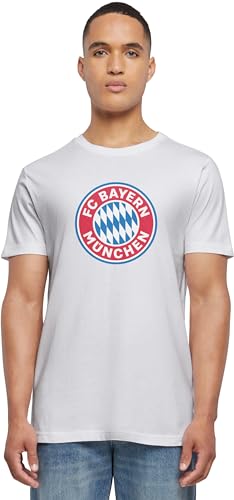 FC Bayern München Herren T-Shirt FCBM Seal Print mehrere Farben XS-3XL, Weiss/opulenter Garten, L von FC Bayern München