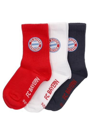 FC Bayern München I Crew Socken 3er-Set I Kinder I Mehrfarbig I 23-26 von FC Bayern München
