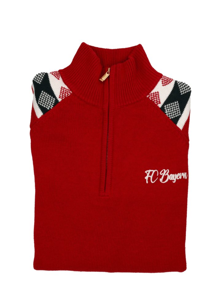 FC Bayern München Kapuzensweatjacke FC Bayern München, Half-Zip Winter, Kinder, Rot von FC Bayern München
