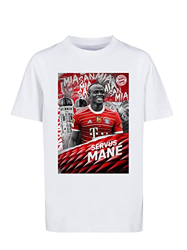 FC Bayern München Kinder T-Shirt - Servus Mané - Kids Shirt FCB Farbe weiß 152, Größe weiß 152 von FC Bayern München