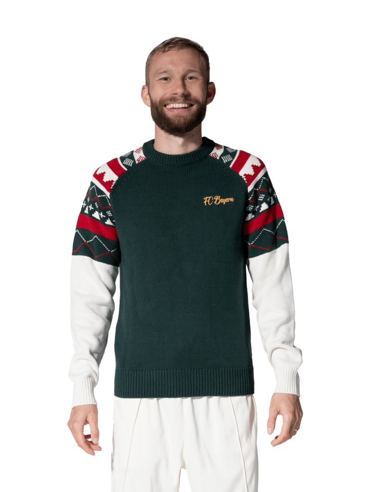 FC Bayern München Polokragenpullover FC Bayern München, Strickpullover Winter, Herren, Grün von FC Bayern München