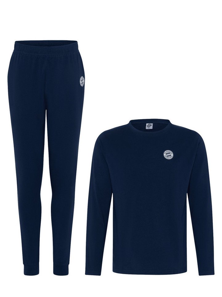 FC Bayern München Schlafanzug FC Bayern München Schlafanzug, Pyjama lang, Herren, Blau, Fußball von FC Bayern München